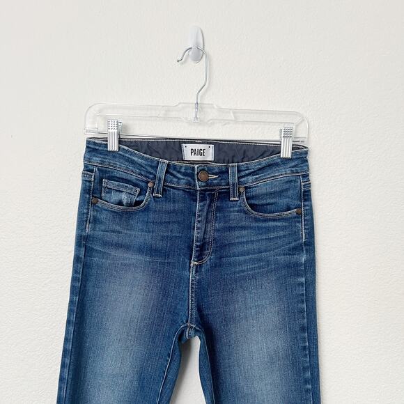 [Paige] Hoxton Ultra Skinny Mid Rise Medium Wash Stretch Woodrow Jeans Size 27 - Picture 4 of 12